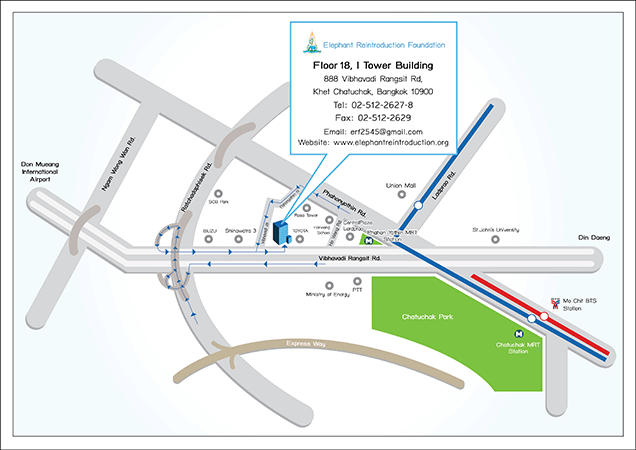 Map : Elephant Reintroduction Foundation Bangkok Office